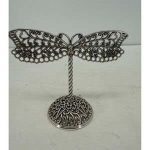 Brighton Dragonfly Earring Holder Display Stand Silver Plated Butterfly